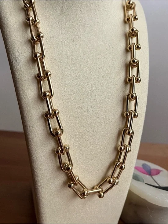 Sugarfix by Baublebar link necklace, horse shoe design gold-tone jewelry - Picture 5 of 8